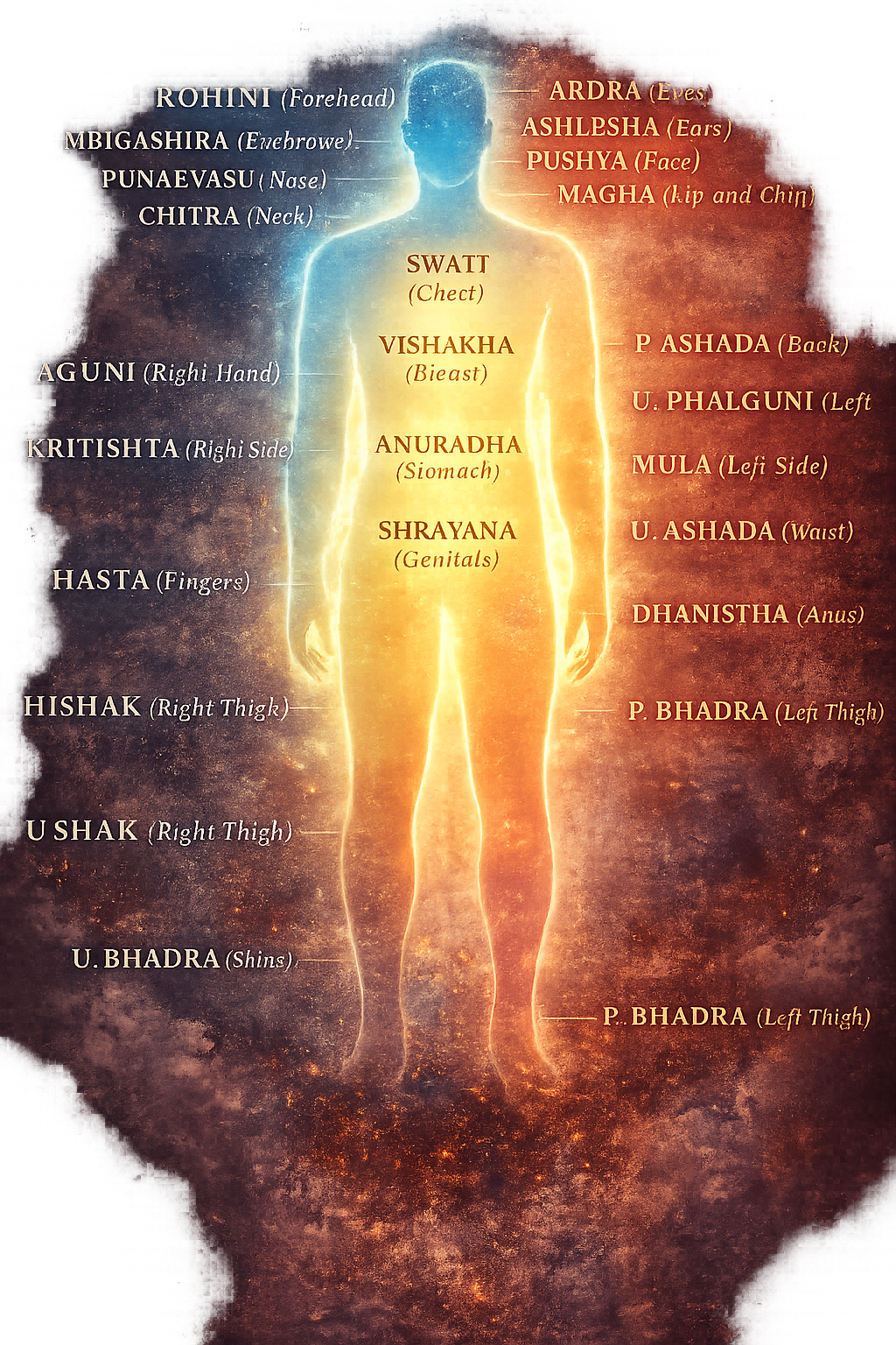Nakshatra body correspondence map